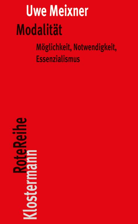 Meixner Uwe Modalität Vittorio Klostermann Philosophie Recht