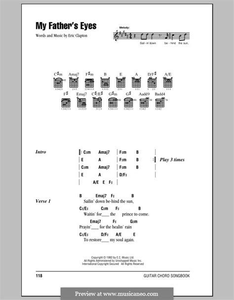 My Father's Eyes by E. Clapton - sheet music on MusicaNeo