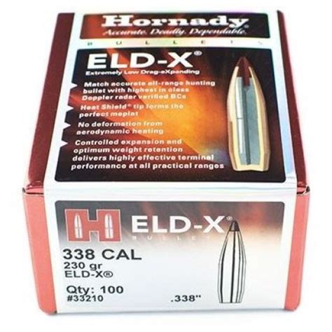 Hornady Eld X 33210 Palle Cal 338 230grs Conf Da 100 Palle Palle E Pallini Ricarica