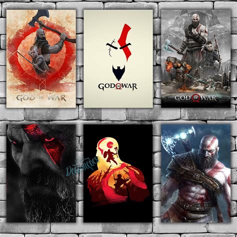 Placas Decorativas Quadros God Of War 01 a 15 Jogos Escorrega o Preço