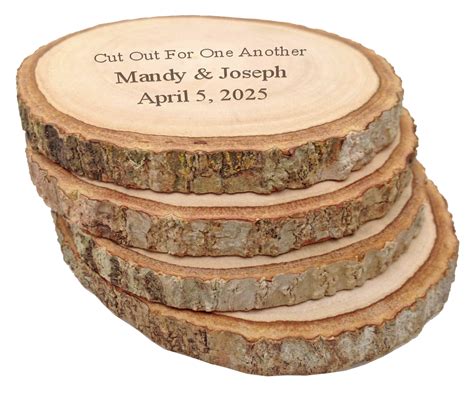 Rustic Wood Coaster Custom Wood Coasters Personalized Coasters Engraved