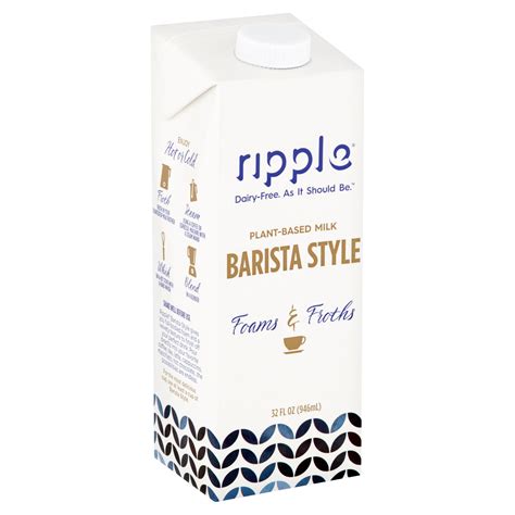 Ripple Barista Style Foams And Froths Plant Based Milk 32 Fl Oz