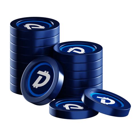 DigiByte DGB Coin Stacks Cryptocurrency 3D Render Illustration