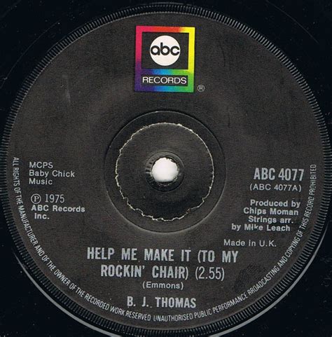 B J Thomas Help Me Make It To My Rockin Chair Vinyl Discogs