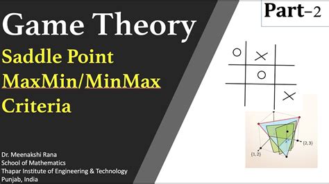 Game Theory Part 2 Saddle Point And Maxminminmax Criteria Youtube