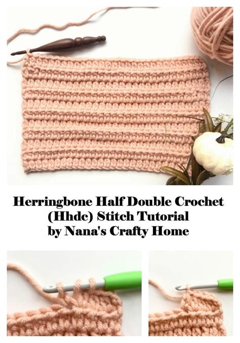 The Crochet Half Double Crochet Stitch Stitch Stitch Pattern Is Shown