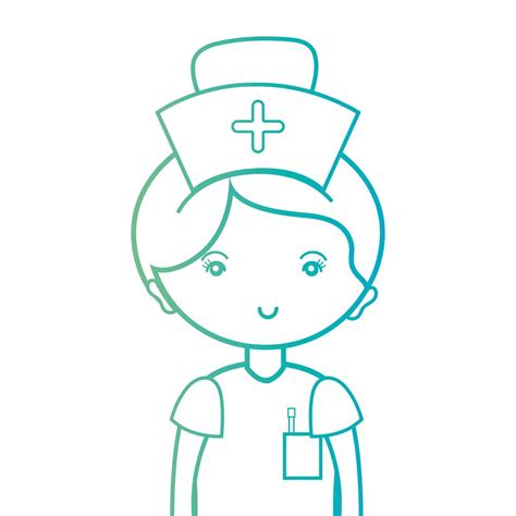 Line Woman Nurse With Uniform And Hairstyle Design 655439 Vector Art At