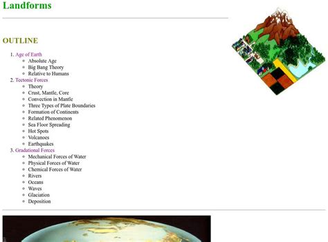 University of Nebraska: Landforms Handout for 9th - 10th Grade | Lesson ...