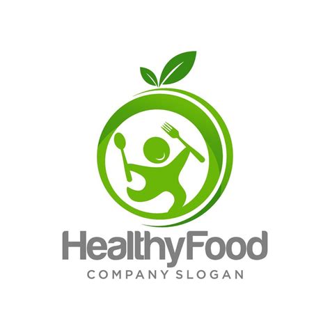 healthy food logo template 11410937 Vector Art at Vecteezy