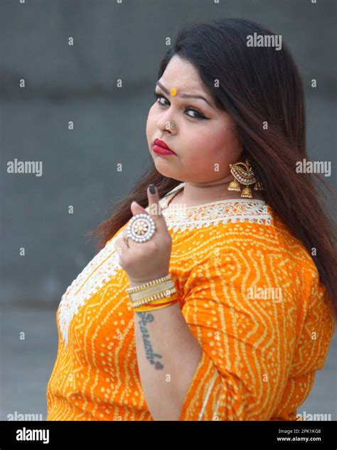 A Lady Don Is Warning In An Anger Plus Size Model Indian Outfit Dominating Pose Angry Eye