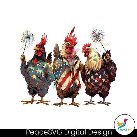 Patriotic Usa Chicken Th Of July Png Files For Cricut Peacesvg I