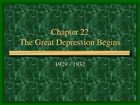 Ppt Chapter The Great Depression Begins Powerpoint Presentation