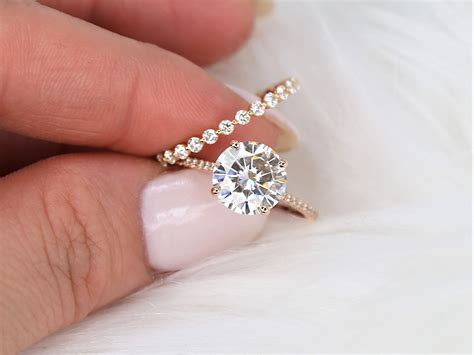 2 70ct Eloise 9mm Petite Naomi 14kt Gold Moissanite Diamond Cathedral