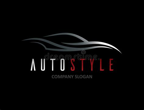 Automotive Car Logo Design With Abstract Sports Vehicle Silhouette