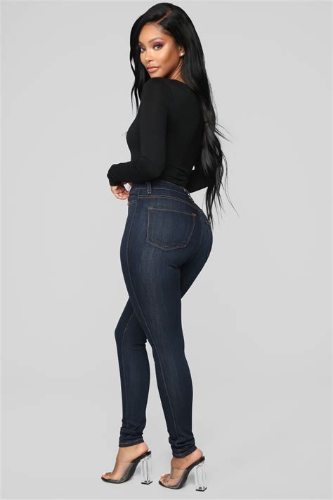 Classic High Waist Skinny Jeans Dark