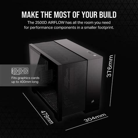 Corsair Cc 9011263 Ww 2500d Airflow Tempered Glass Black Micro Atx Dual Chamber Mid Tower