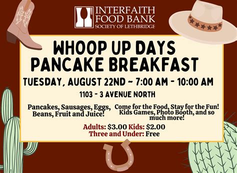 Whoop Up Days Pancake Breakfast Interfaith Food Bank Society Of