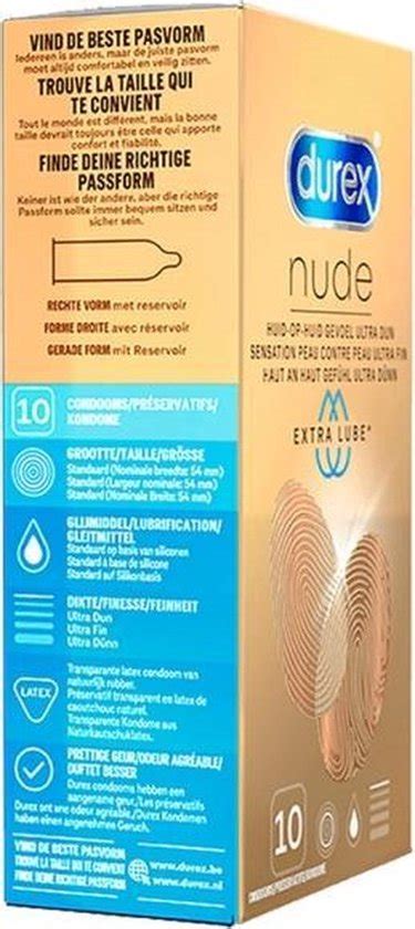 Durex Nude Extra Lube 10st X 4 Bol