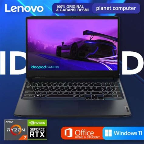 Jual Lenovo Ideapad Gaming 3 Ryzen 7 5800H 16GB 512GB SSD RTX3060 Win11