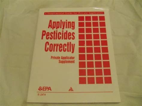 Applying Pesticides Correctly Private Applicator Supplement By Sally A