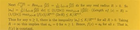 Solved 6 Liouvilles Theorem States For Fz Entire That