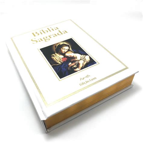 BIBLIA SAGRADA CATOLICA ILUSTRADA LUXO PAE BRANCA | Shopee Brasil