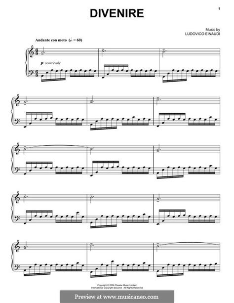 Divenire By L Einaudi Sheet Music On Musicaneo