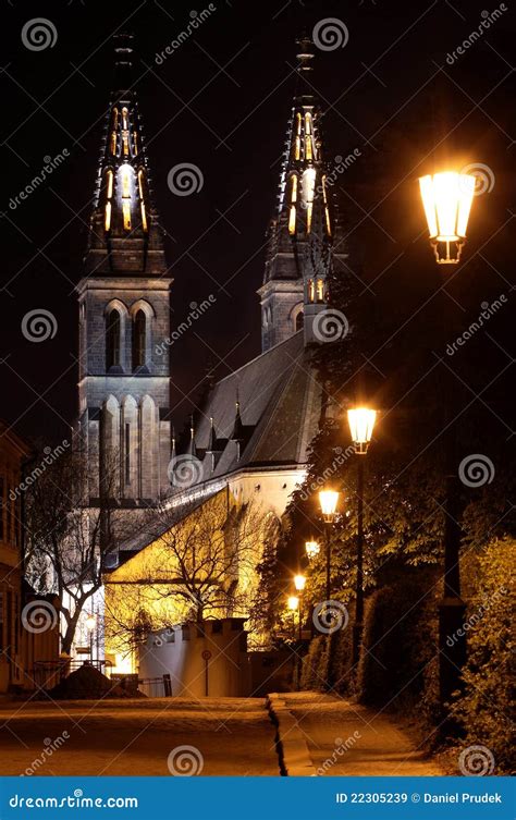 Nightly View From Vysehrad Castle Stock Image Image Of Illumination