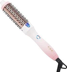 K K Inch Tourmaline Ionic Hot Brush Hair Curler For Loose Volume Curls Long Hair Heated