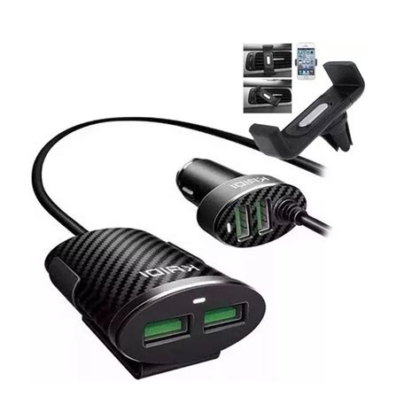 Kit Uber Carregador Veicular Entradas Usb Suporte Veicular