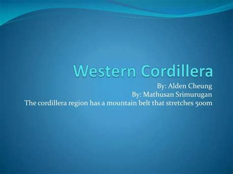 PPT - Western Cordillera PowerPoint Presentation, free download - ID ...