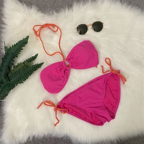 Xhilaration Swim Pink And Orange Twopiece Bikini Poshmark