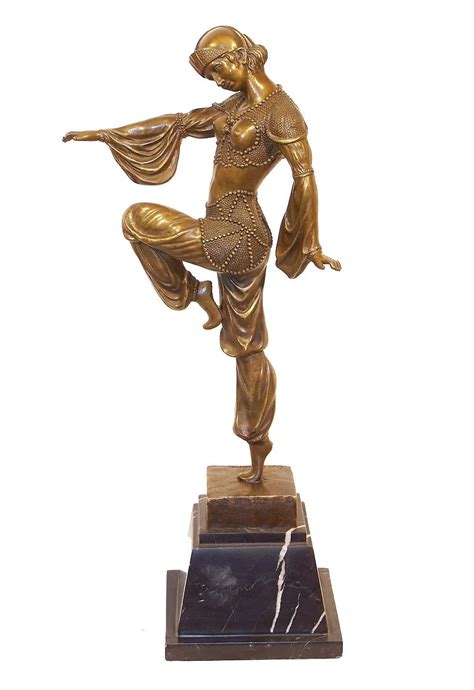 Art Deco Bronze Figure Harlequin Dancer Signed D H Chiparus Sculpture