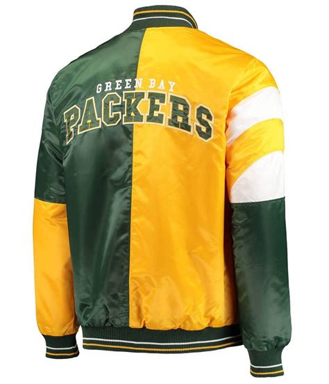 Satin Starter Varsity Green And Yellow Green Bay Packers Leader Jacket