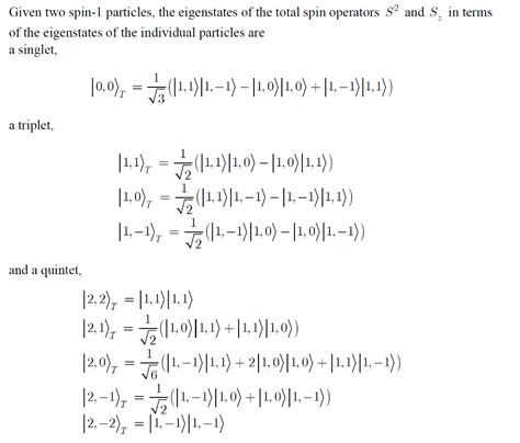 Solved Given Two Spin Particles The Eigenstates Of The Chegg