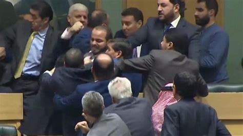 Jordanian MPs fight during Parliament session | World News | Sky News