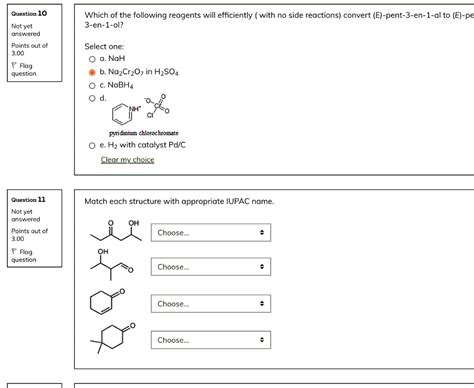 SOLVED Question 10 Which Of The Following Reagents Will Efficiently