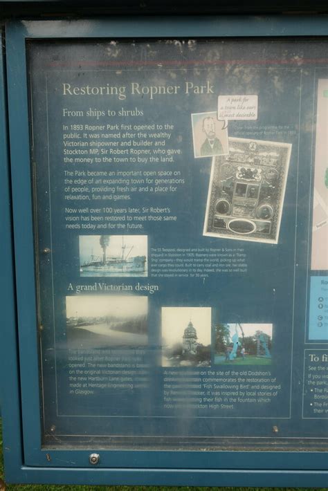 History Panel Ropner Park Stockton On Tees Bolckow Flickr