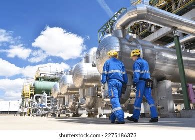 Workers Industrial Plant Production Processing Crude Stock Photo ...