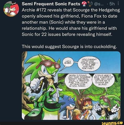 Semi Frequent Sonic Facts S Sh Archie 172 Reveals That Scourge The Hedgehog Openly Allowed