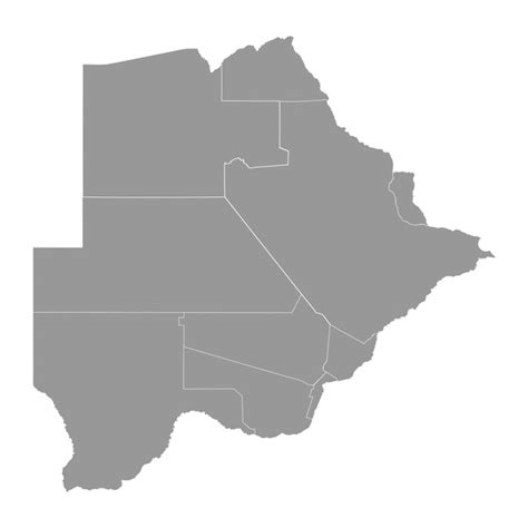 Mapa De Botsuana Con Divisiones Administrativas Vector Premium