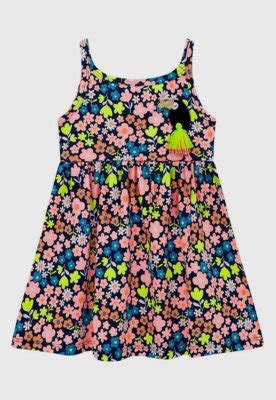 Vestido Infantil Kyly Floral Azul Marinho Compre Agora Dafiti Brasil