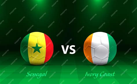 Premium Vector | Senegal vs ivory coast soccer scoreboard broadcast ...