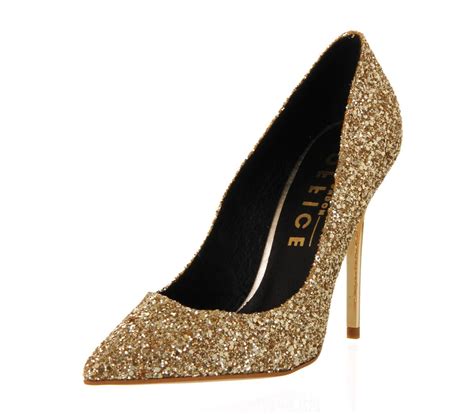 Gold Glitter Heels