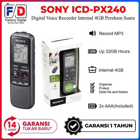 Jual Sony Icd Px Voice Recorder Gb Icd Px Perekam Suara