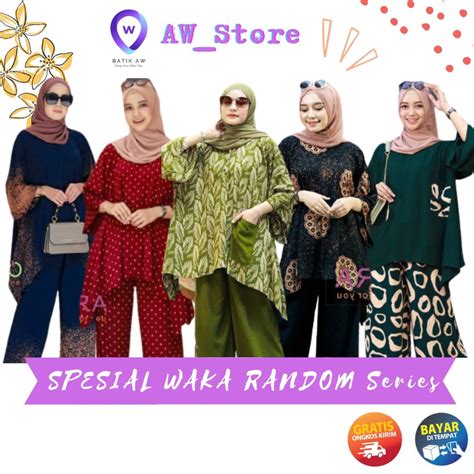 Jual JUMBO Setelan Wanita Waka Andera Big Set By Batik AW Size Jumbo