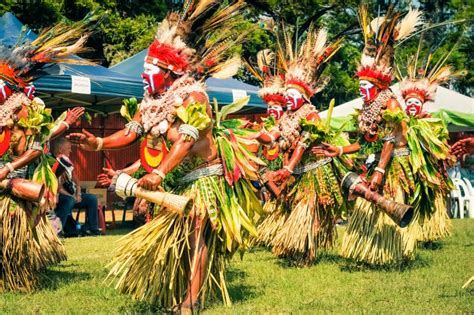 Crowd Of Dancing Women In Papua New Guinea Editorial Stock Photo