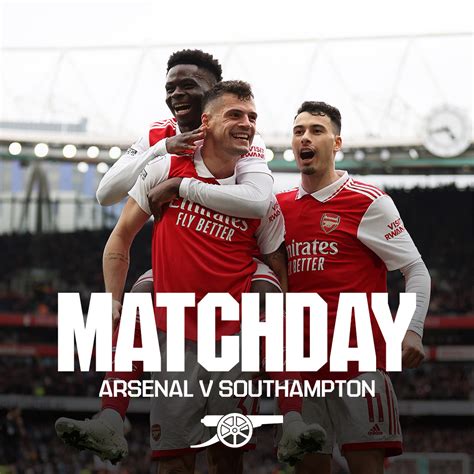 Arsenal On Twitter 𝗠𝗔𝗧𝗖𝗛𝘿𝘼𝙔 🆚 Southampton 🕗 8pm Uk 🏟️ Emirates