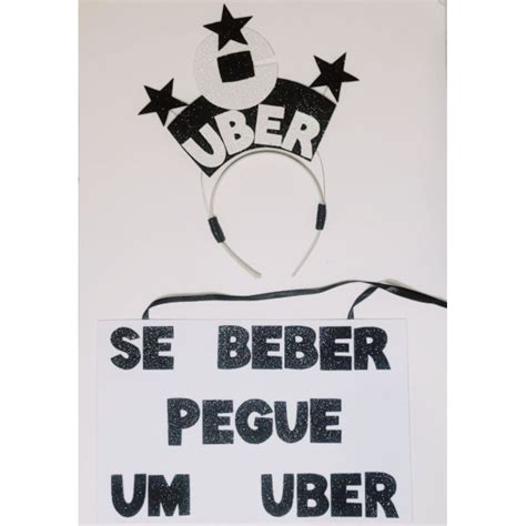 Fantasia Carnaval Tiara Plaquinha Uber Escorrega O Pre O