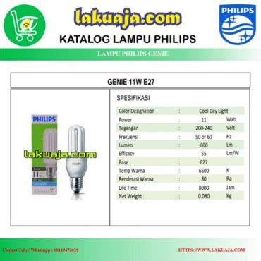 Lampu Philips Genie W V Lakuaja